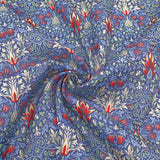 William Morris Cotton Blend for Sewing & Craft Fabric - Snakeshead Blue