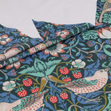 William Morris Plush Velvet Upholstery Curtain Fabric - Strawberry Thief Twilight