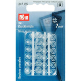Prym Sew-On Snap Fasteners: 7mm Transparent Plastic - 347155