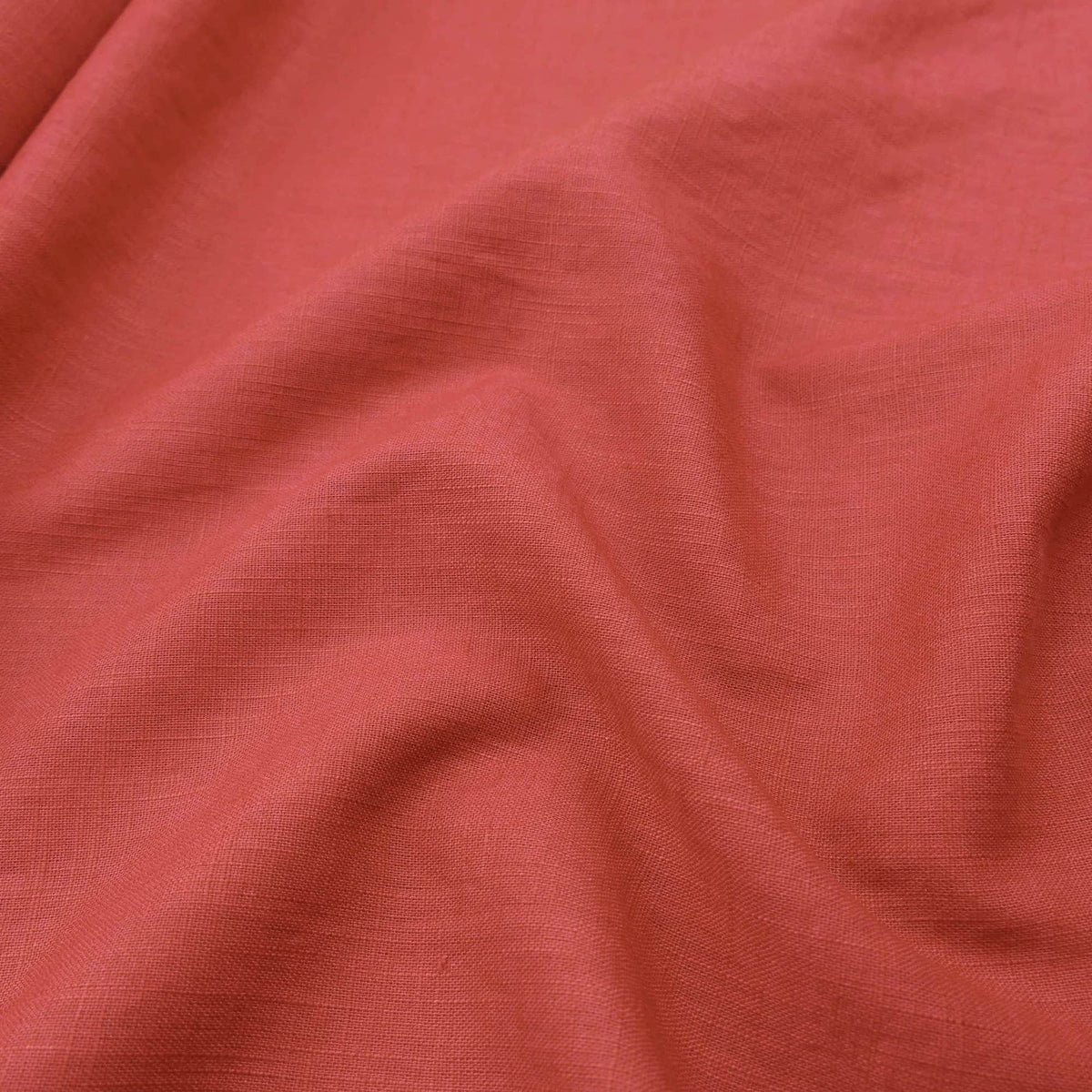 soft washed pure flax linen 8oz dressmaking fabric Rust