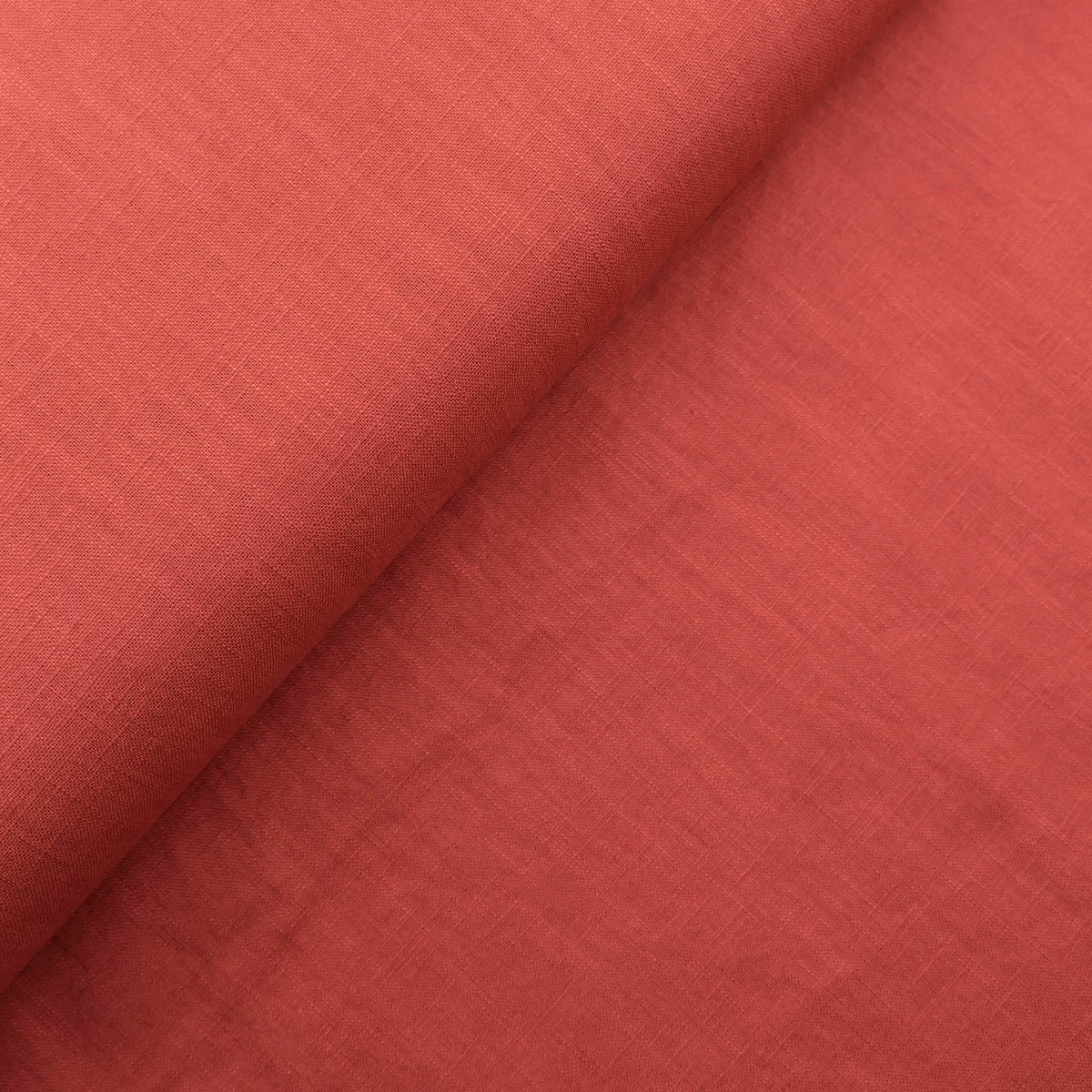 soft washed pure flax linen 8oz dressmaking fabric Rust