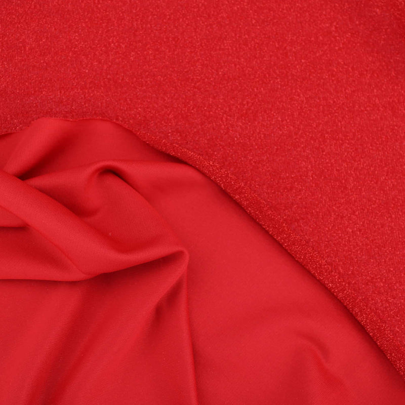 sparkling glitter stretch lurex jersey dressmaking women fabric Red