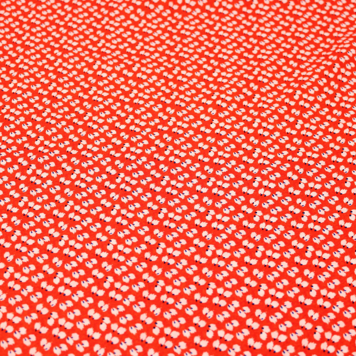 Baby Brushed Petals Red Viscose Rayon Print Floral Feather Soft Pattern Dressmaking Women Dress Fabric Material  Red
