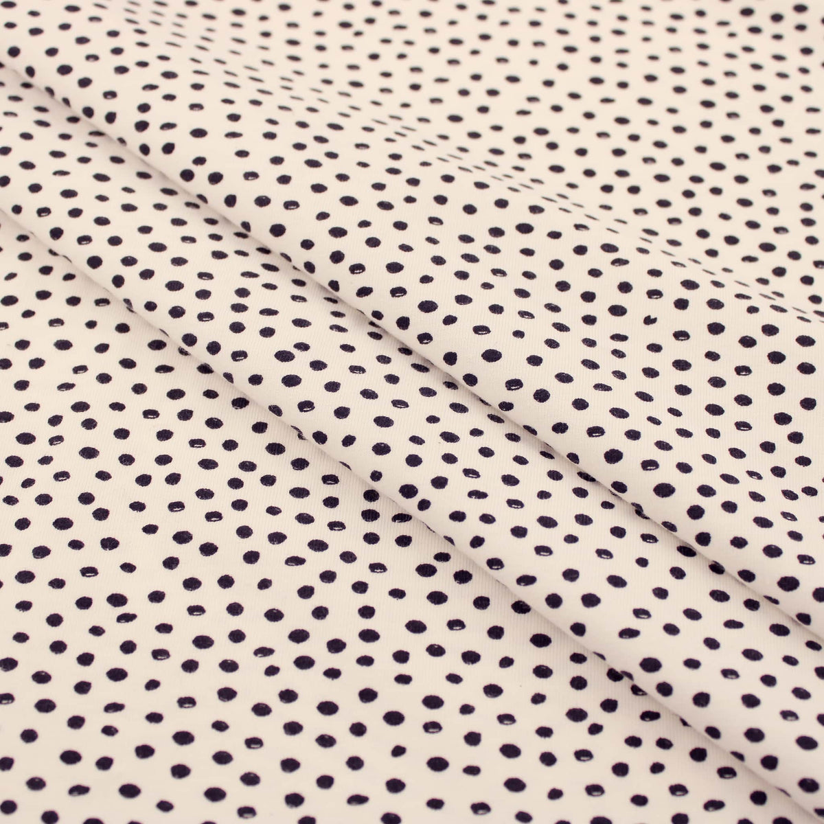 Black Spots and Dots Cotton Jersey Print Dressmaking Fabric Material Kids OEKO TEX Jersey Stretch spandex Nightwear Pyjamas dots polka Knit White