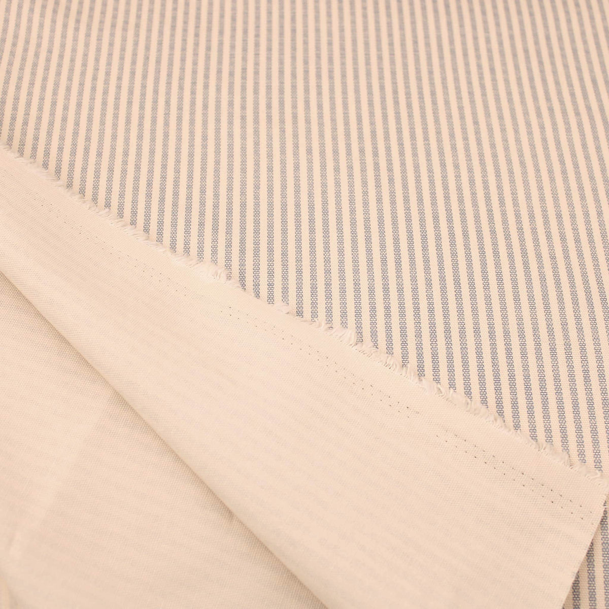 Blue Thin Stripe Cotton Duck Canvas Pattern Print Apron Home Furnishing Cushion Strong Durable Line Fabric Material Style Curtain Natural