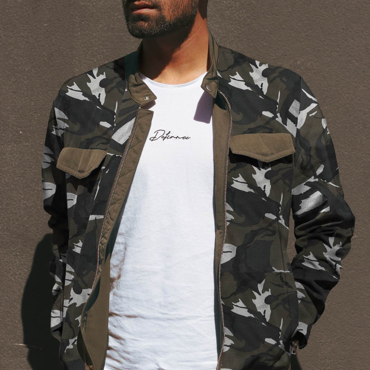 Camouflage Cotton Drill - Arctic cotton fabric