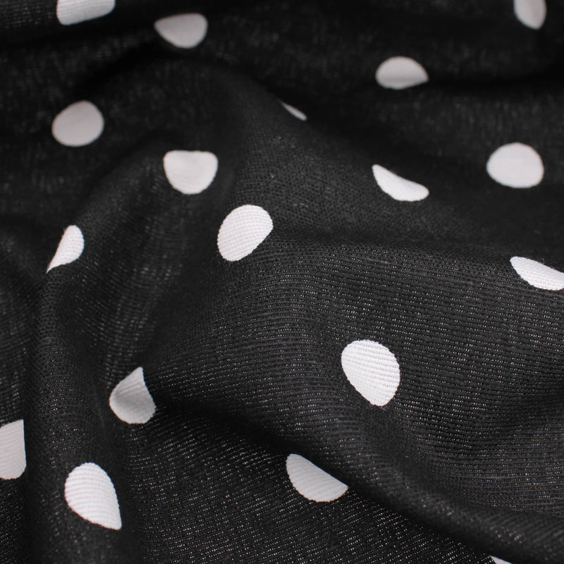 polka dot coated cotton in black