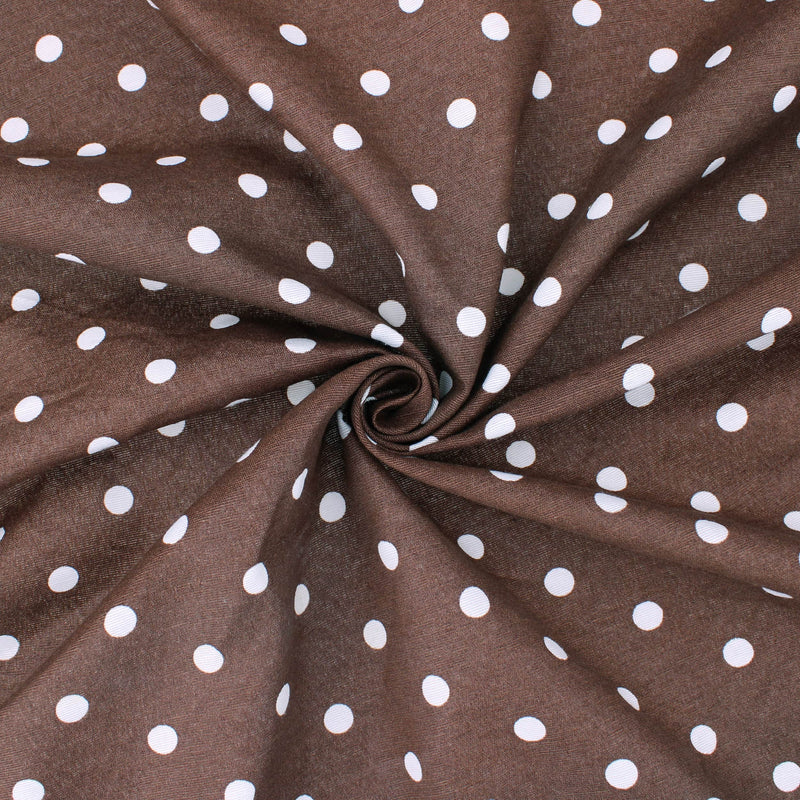 polka dot coated cotton in brown