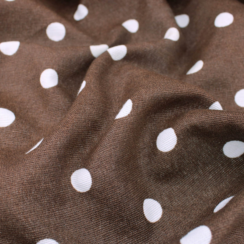 polka dot coated cotton in brown