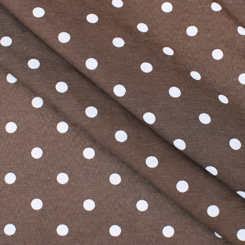 polka dot coated cotton in brown