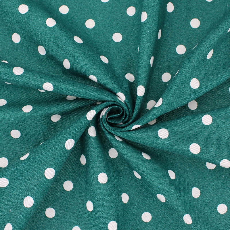 polka dot coated cotton in green