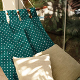 polka dot coated cotton in green