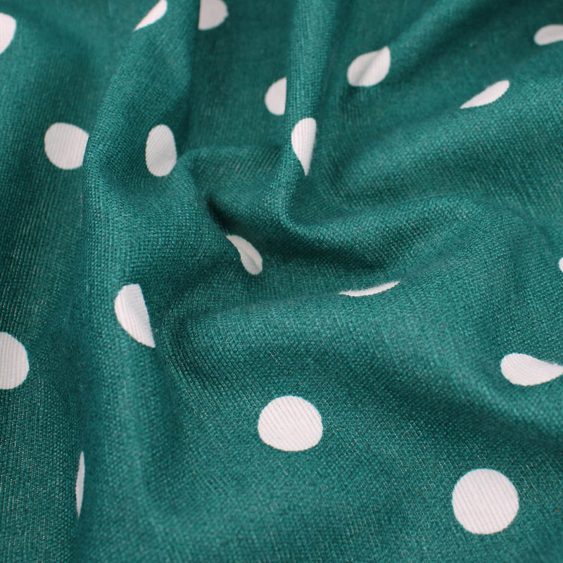 polka dot coated cotton in green