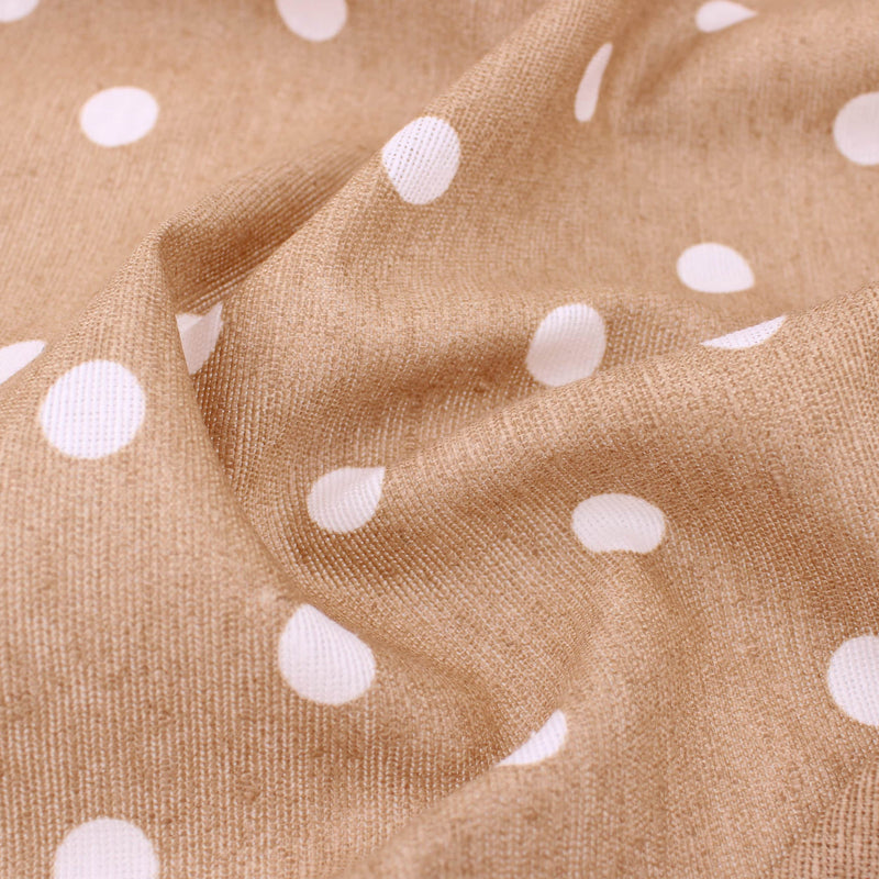 polka dot coated cotton in sand