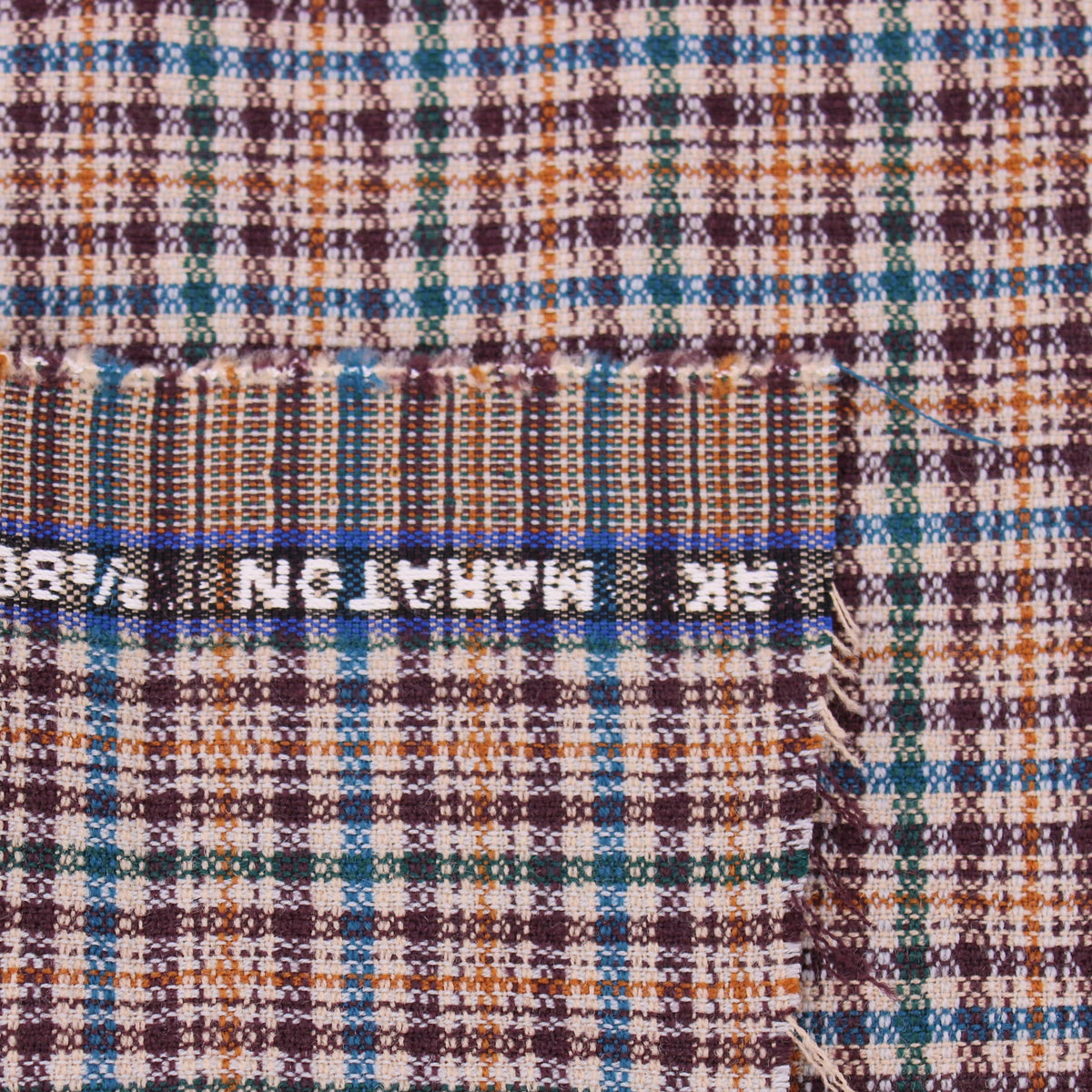 soft check wool polyester dressmaking fabric Brown