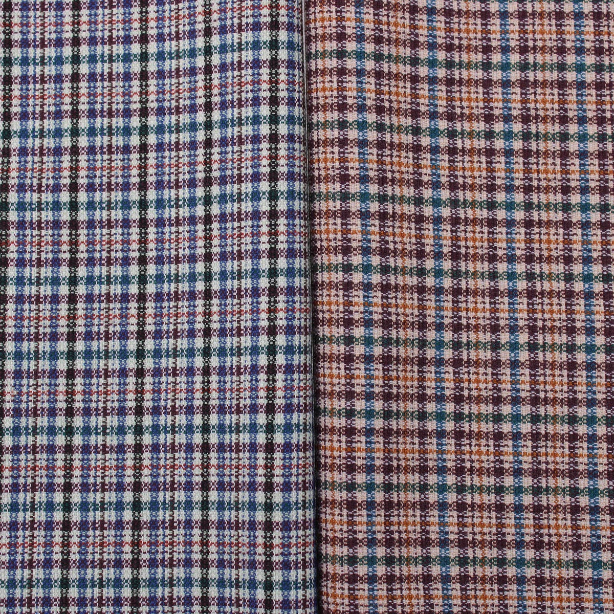 soft check wool polyester dressmaking fabric Brown