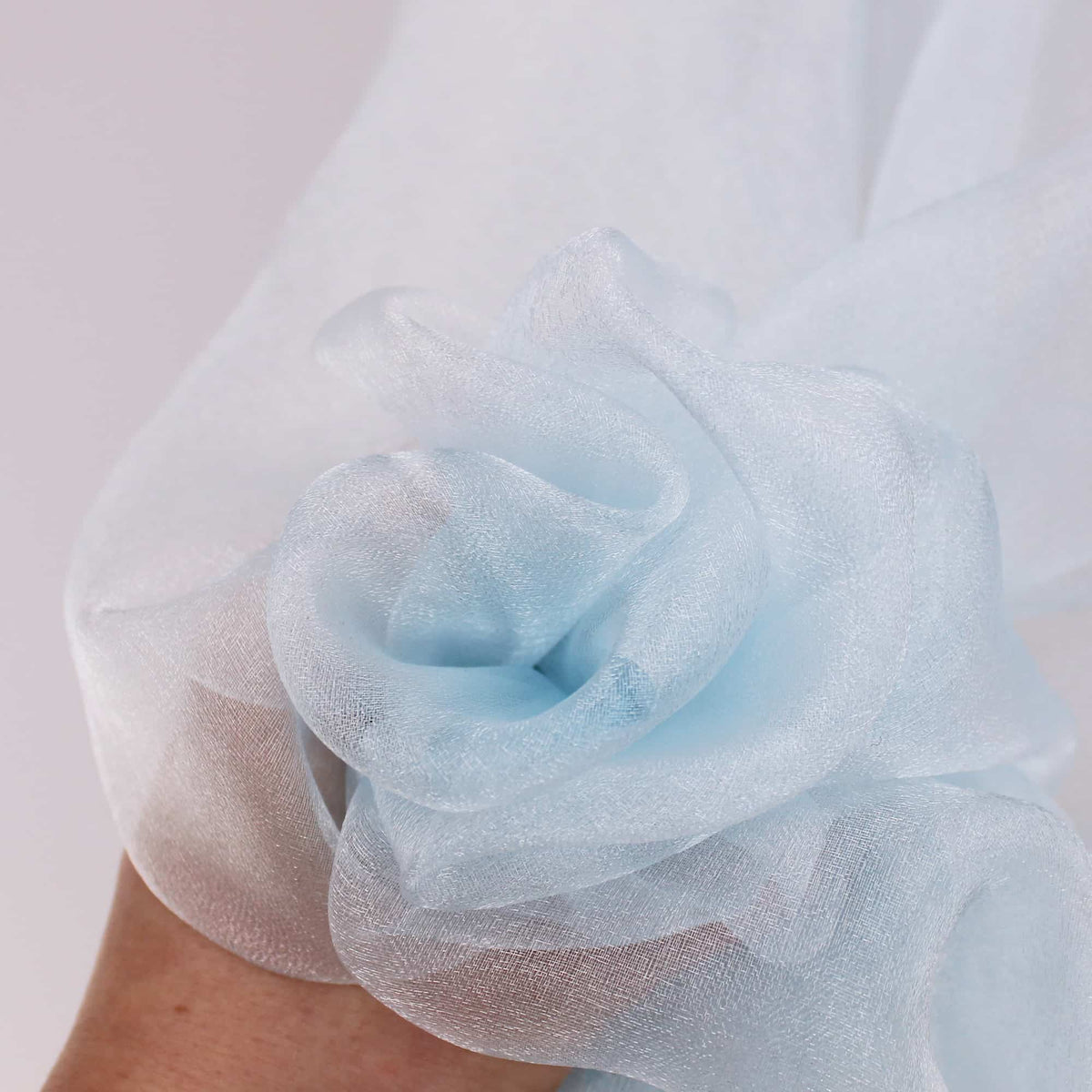 shimmery lightweight see through chinese organza fabric Turquoise