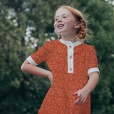 soft pure organic cotton dressmaking women kids fabric Rust