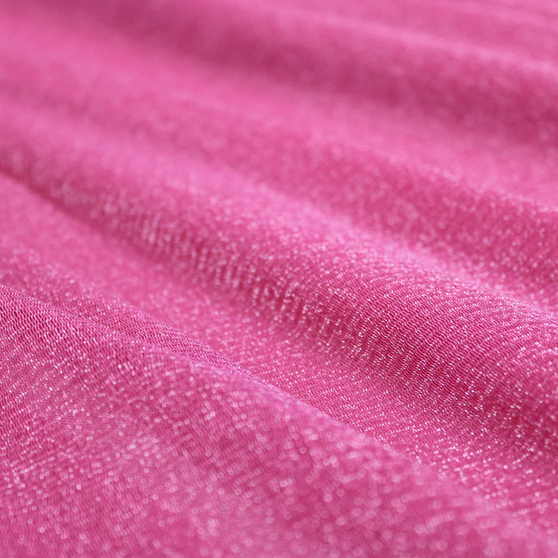 stretch lightweight see through shimmer lurex nylon mesh fabric Pink