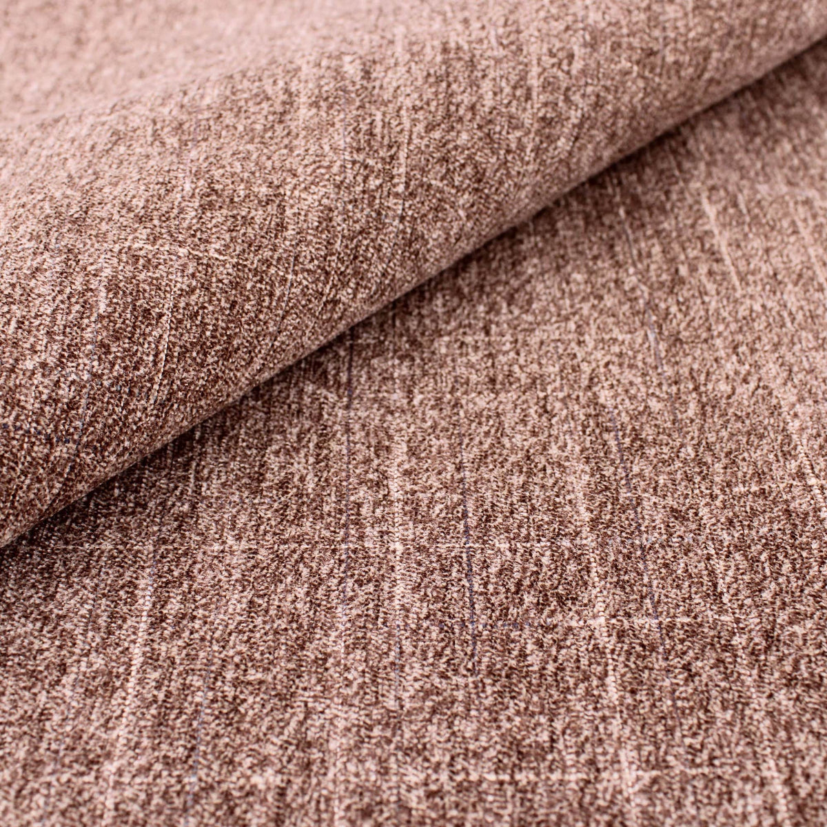 Smooth upholstery furnishing chenille fabric in criss cross pattern Brown