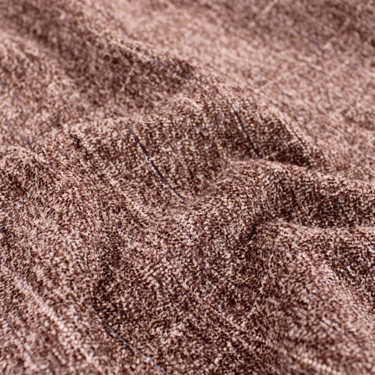 Smooth upholstery furnishing chenille fabric in criss cross pattern Brown