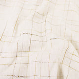 Smooth upholstery furnishing chenille fabric in criss cross pattern Cream Gold