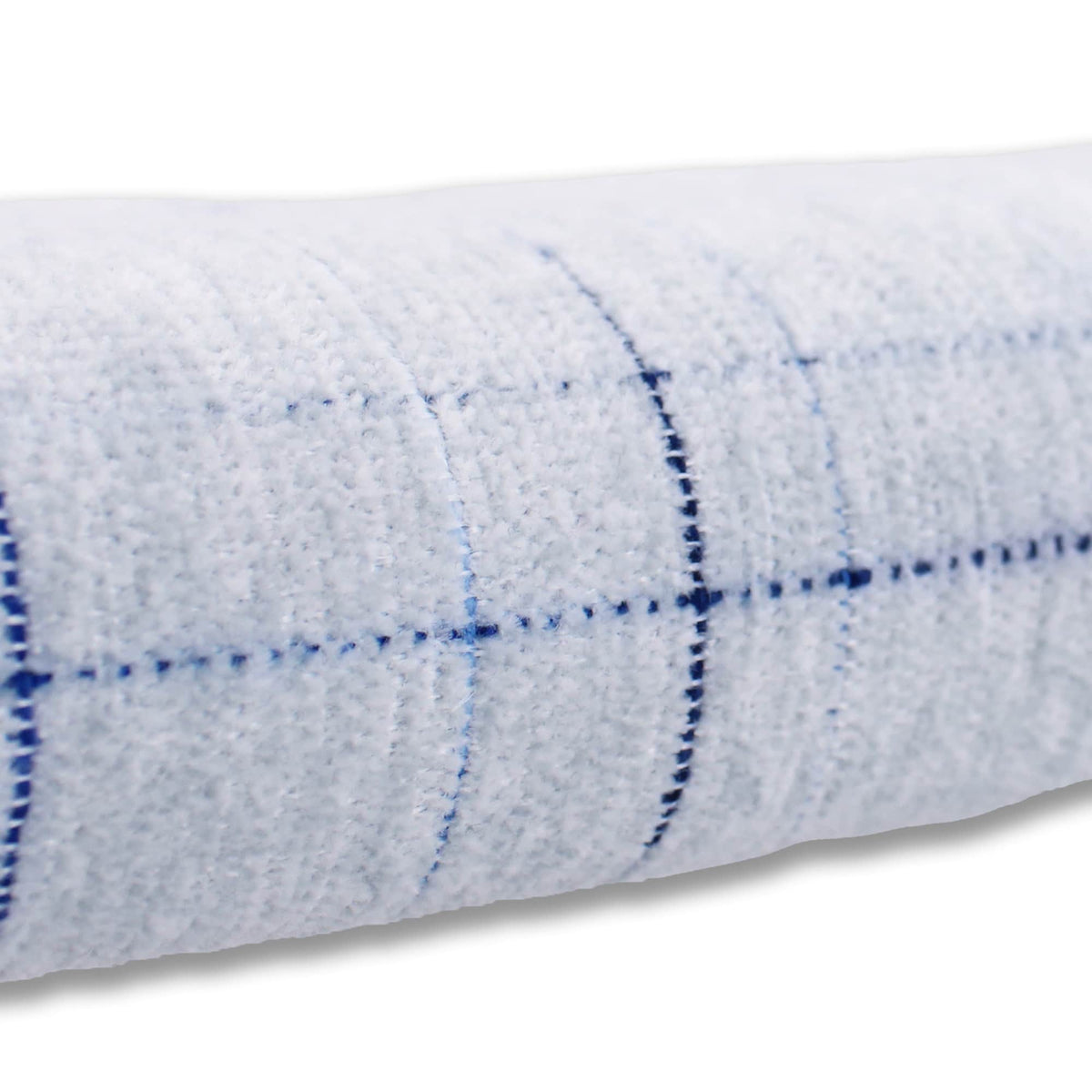 Smooth upholstery furnishing chenille fabric in criss cross pattern Silver Blue
