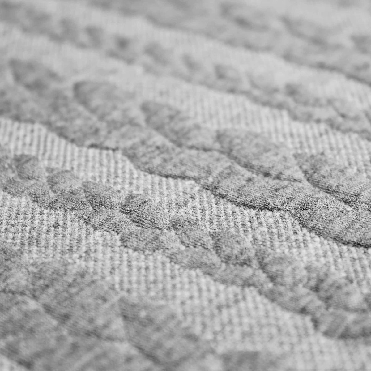 Braid Cable Knit Jersey cardigan sweater Jacquard jumper fabric material  Grey