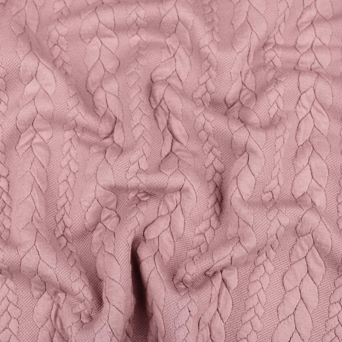 Braid Cable Knit Jersey cardigan sweater Jacquard jumper fabric material  Nude