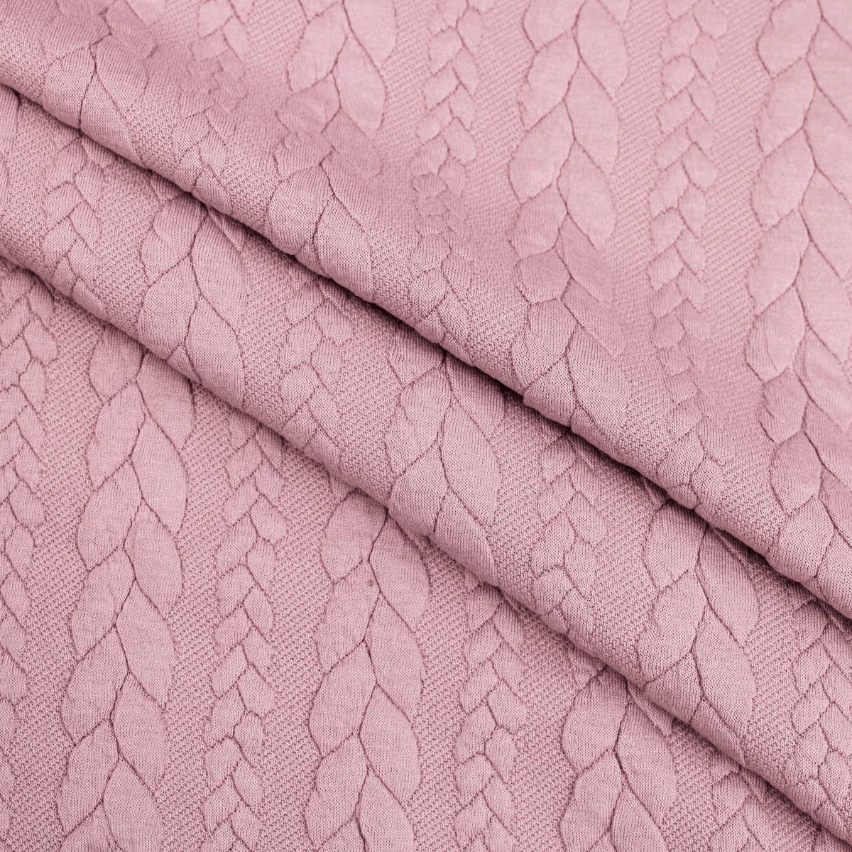 Braid Cable Knit Jersey cardigan sweater Jacquard jumper fabric material  Nude