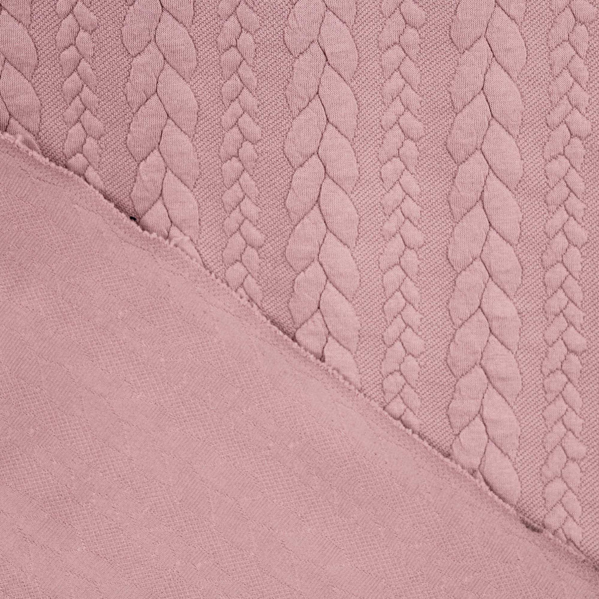 Braid Cable Knit Jersey cardigan sweater Jacquard jumper fabric material  Nude