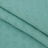 daisy emboidered organic cotton dressmaking fabric Small Mint