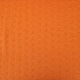 daisy emboidered organic cotton dressmaking fabric Small Rust