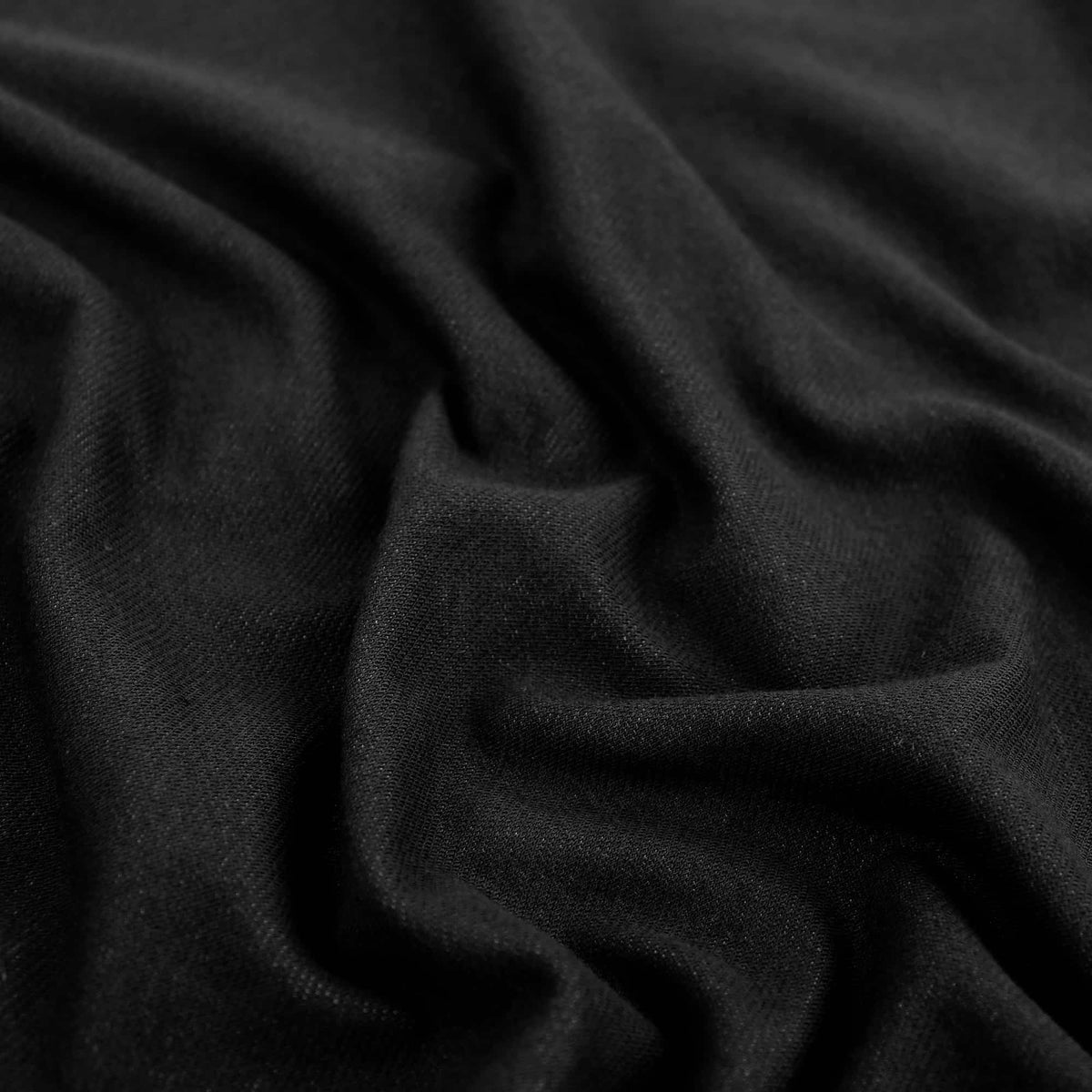 Soft stretch cotton knit dressmaking women men children craft fabric Black