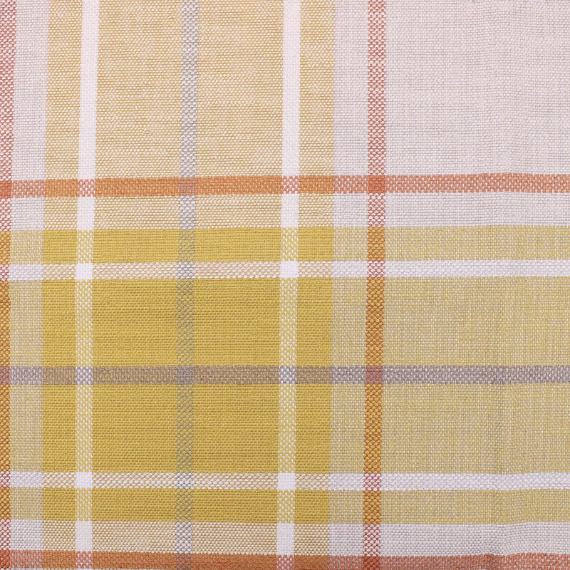 plain weave check upholstery fabric Mustard