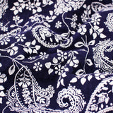 organic double gauze fabric in paisley pattern Night Blue