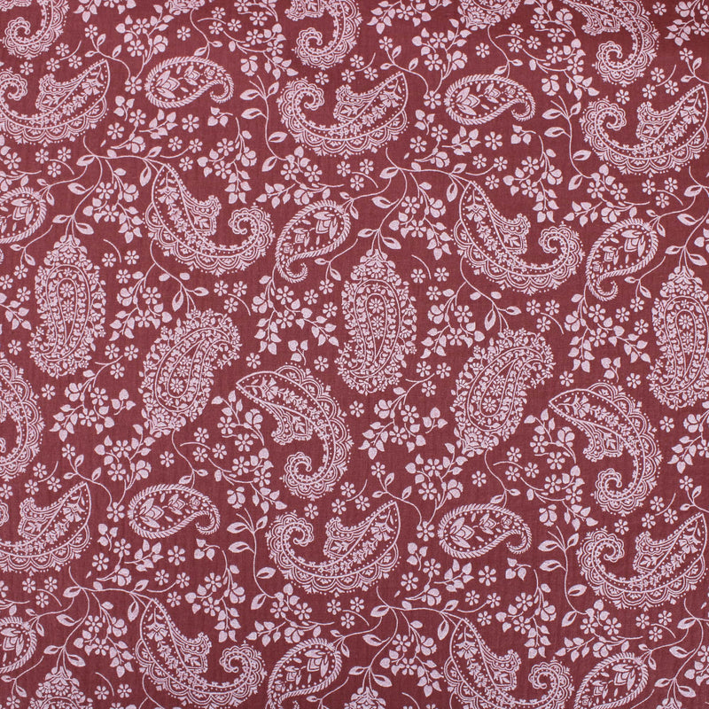 organic double gauze fabric in paisley pattern Smoky Topaz