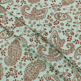 organic double gauze fabric in paisley pattern Water Leaf