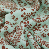 organic double gauze fabric in paisley pattern Water Leaf