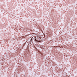 organic double gauze fabric in paisley pattern White Lilac 