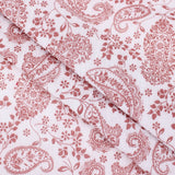 organic double gauze fabric in paisley pattern White Lilac 