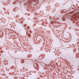 organic double gauze fabric in paisley pattern White Lilac 