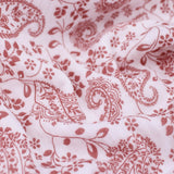 organic double gauze fabric in paisley pattern White Lilac 