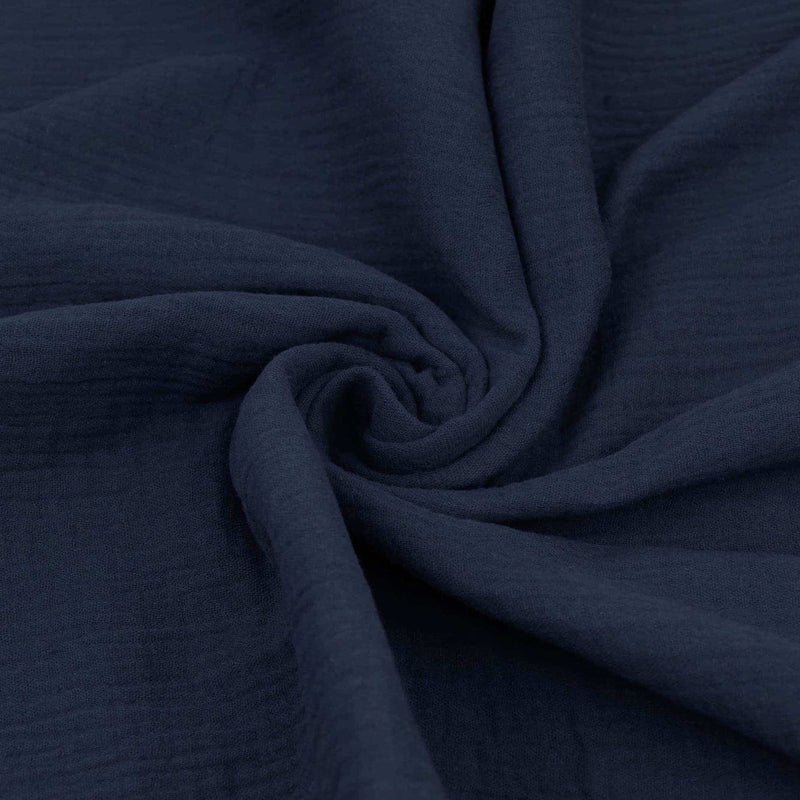 Double Gauze Plain Pure Cotton - Navy