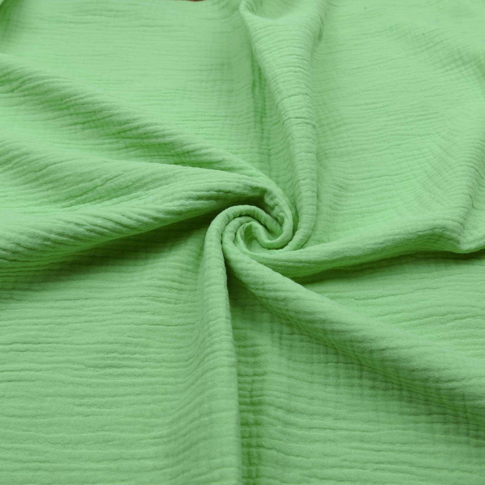 Double Gauze Plain Pure Cotton Pastel Green Lullabee Fabrics