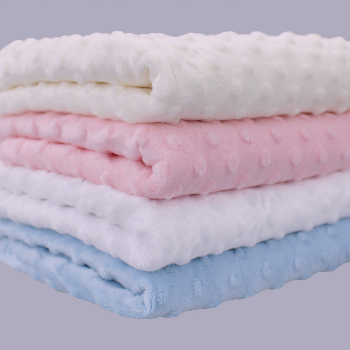 baby soft fleece in dimple dots Baby Blue