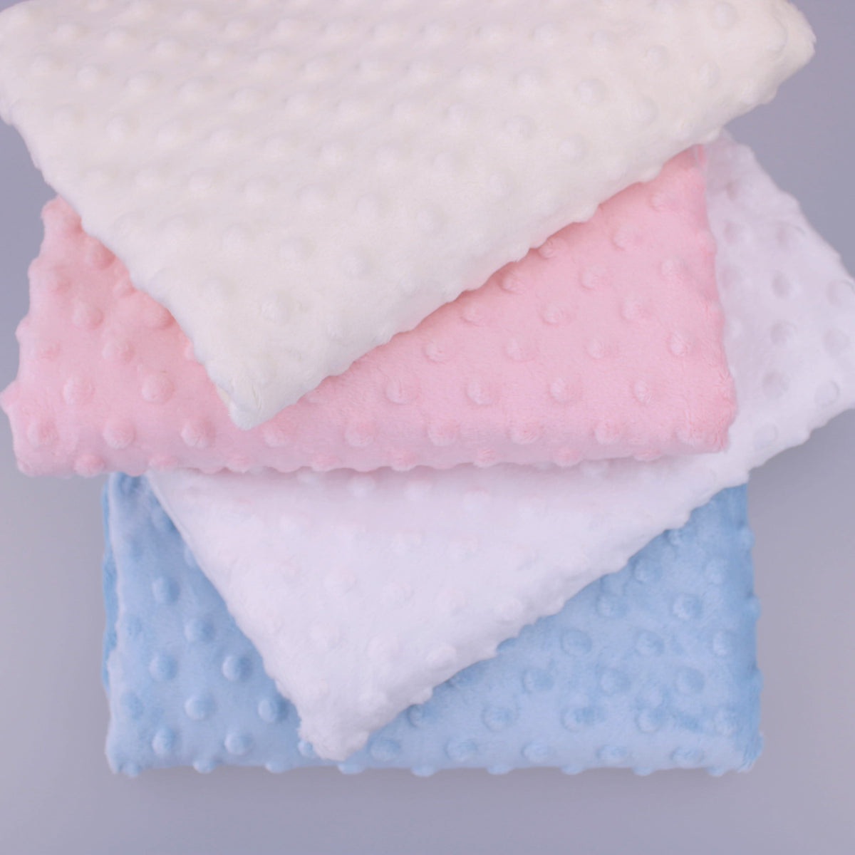 baby soft fleece in dimple dots baby pink
