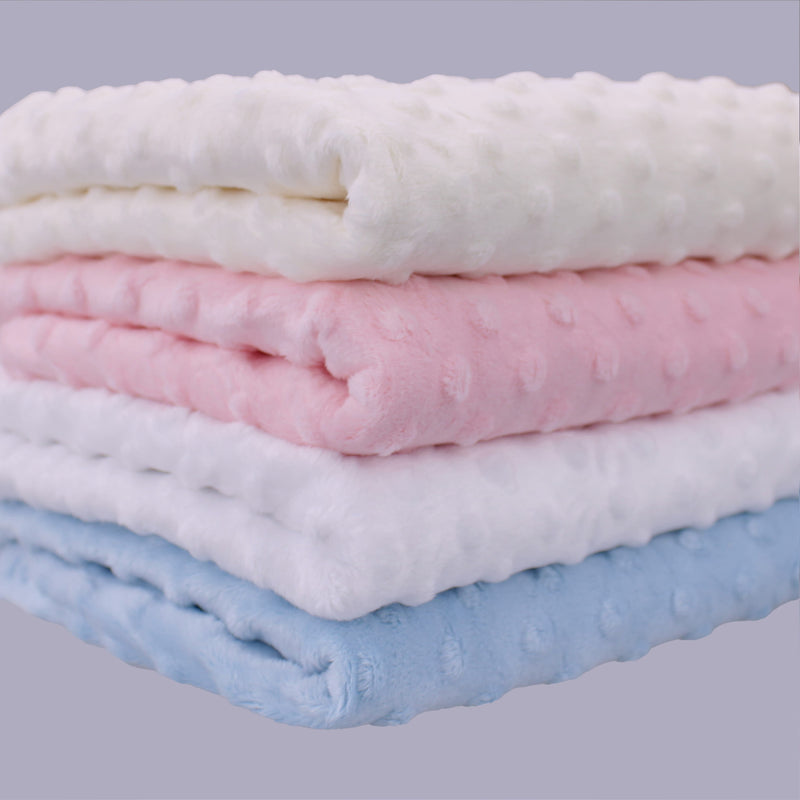 baby soft fleece in dimple dots Pure White