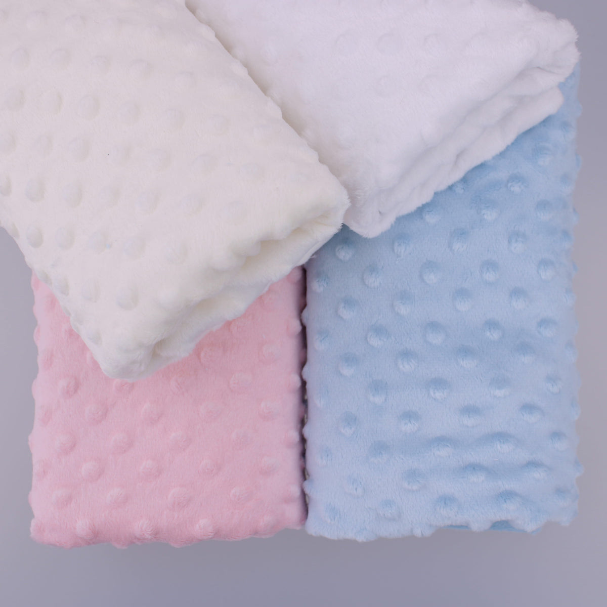 baby soft fleece in dimple dots Soft Cream