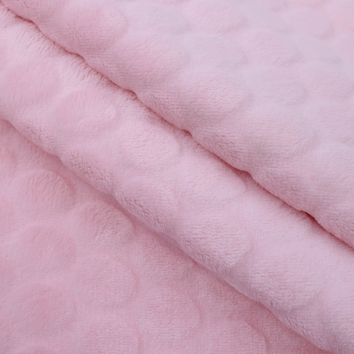 baby soft fleece in large dimple dots baby pink